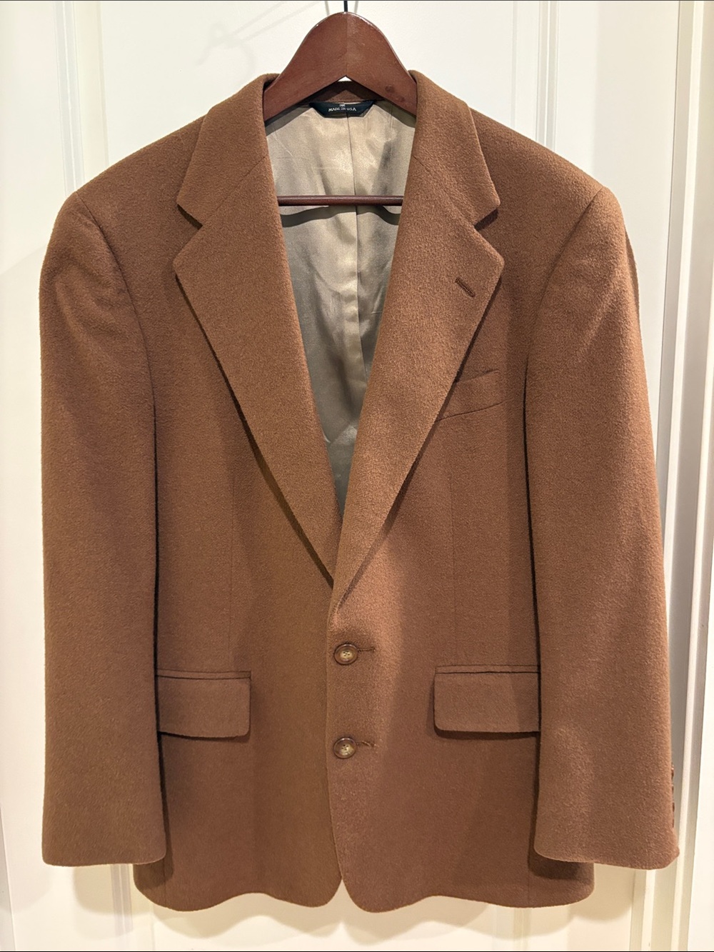 Polo University Club Ralph Lauren Camel Hair Brown Union Suit Jacket Coat